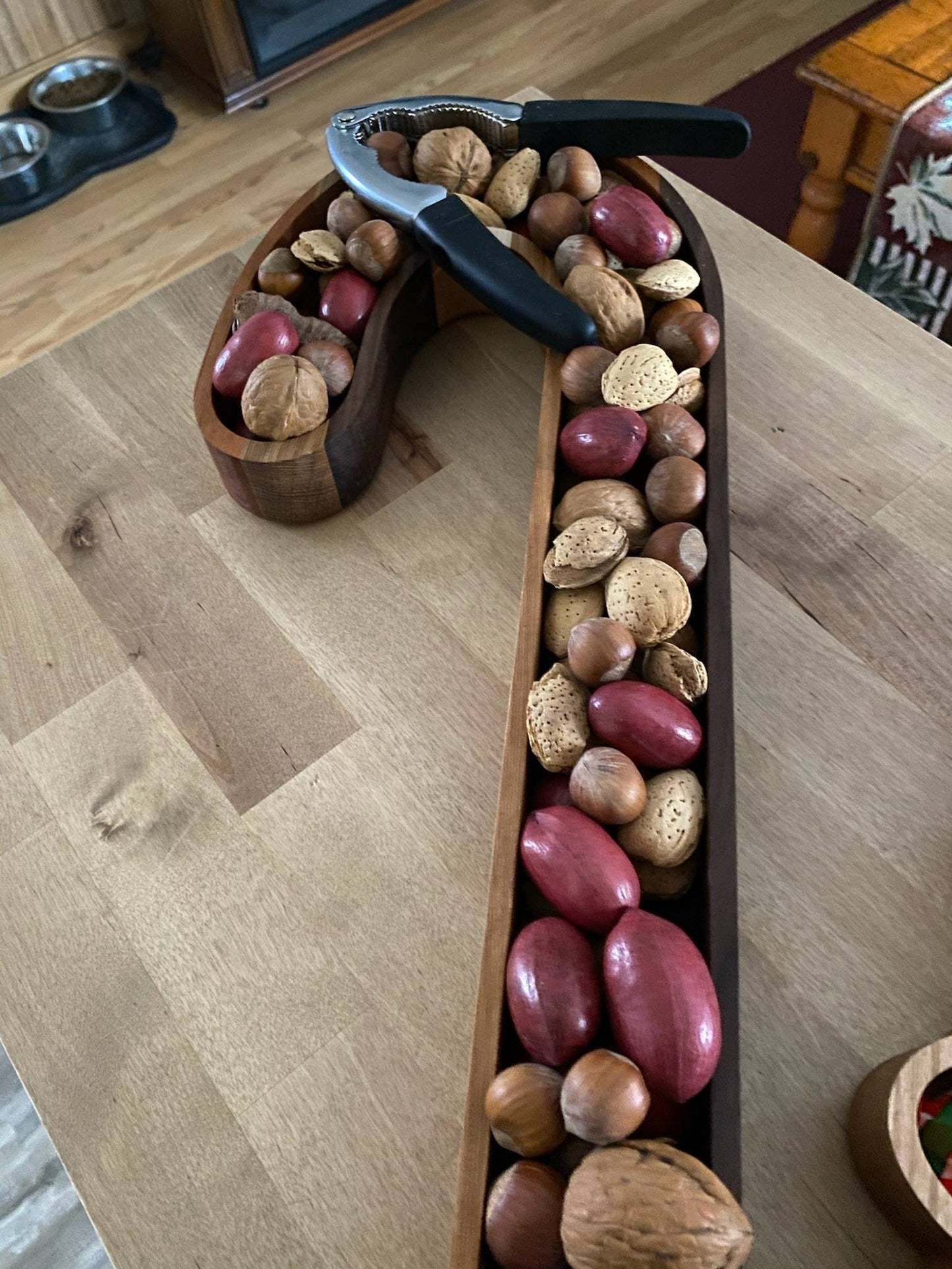 Wooden  candy cane candy dish