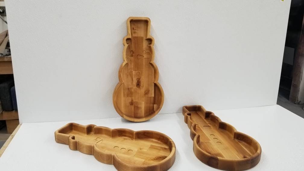 Hardwood snowman bowl