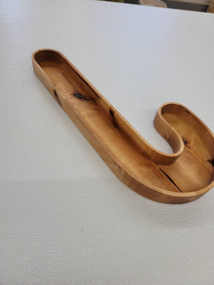 Wooden  candy cane candy dish