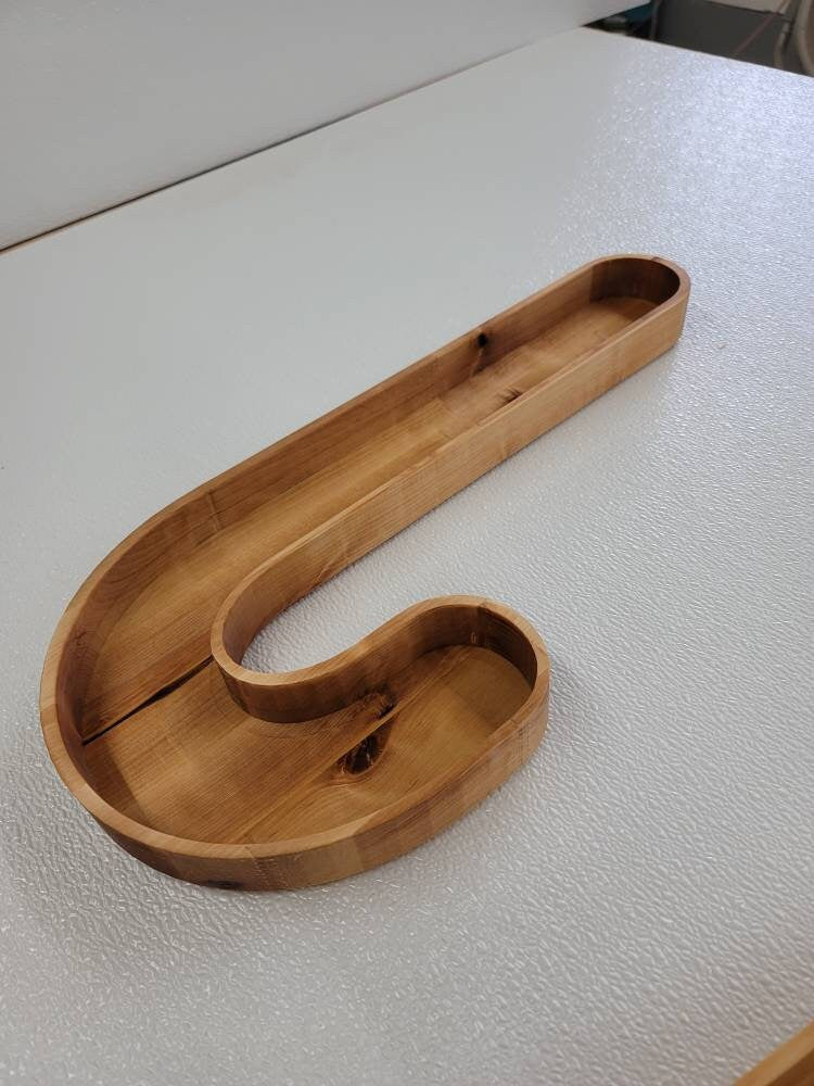 Wooden  candy cane candy dish