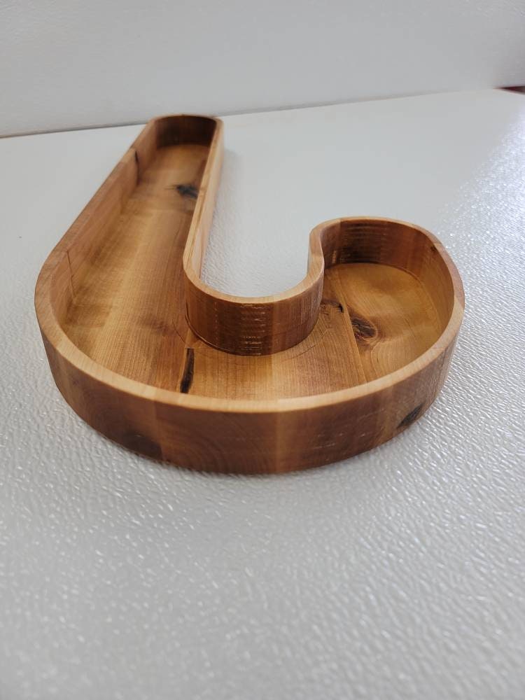Wooden  candy cane candy dish