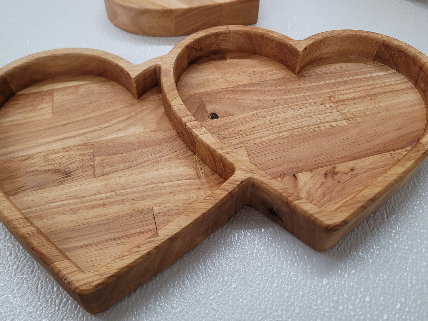 Wooden combined Hearts candy/snack dish