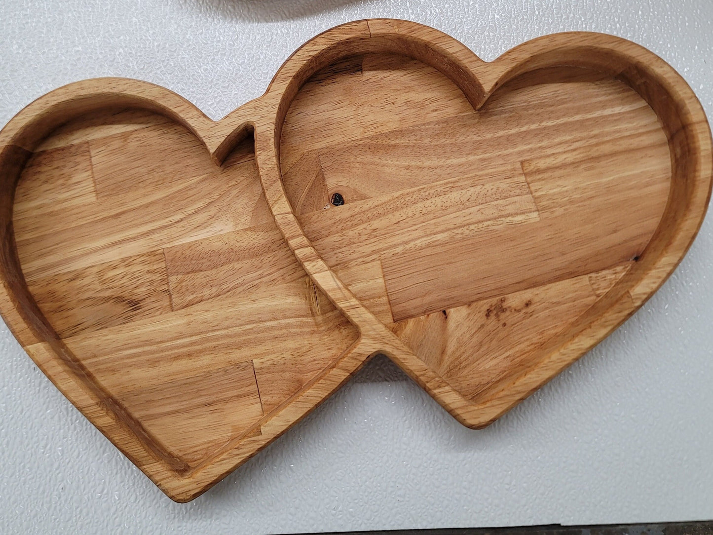 Wooden combined Hearts candy/snack dish