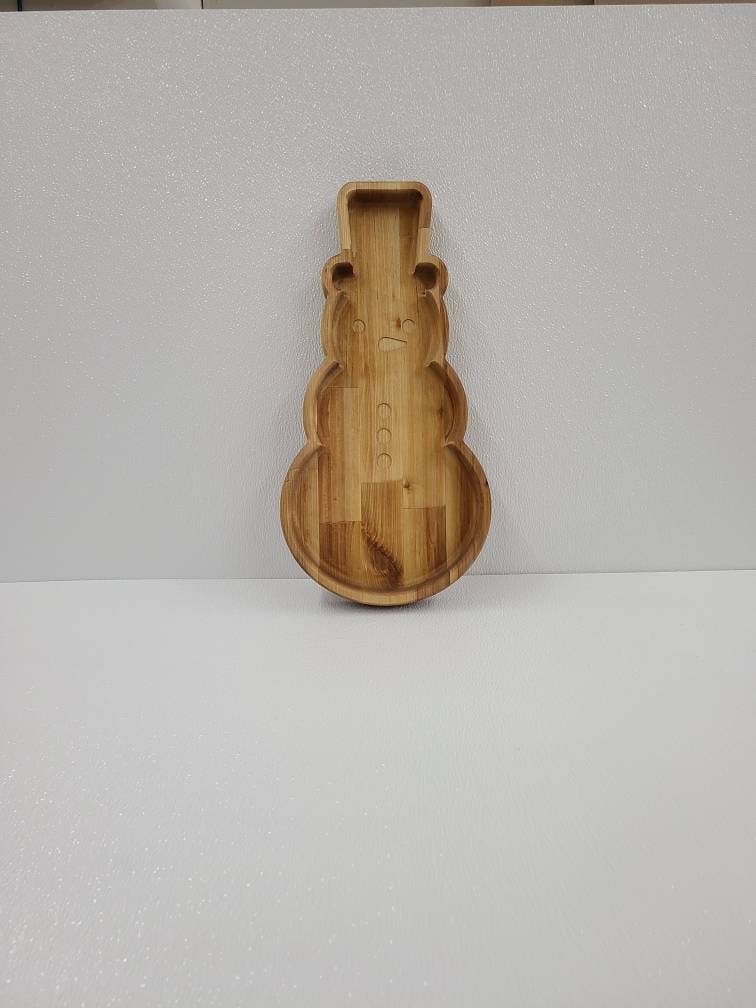 Hardwood snowman bowl
