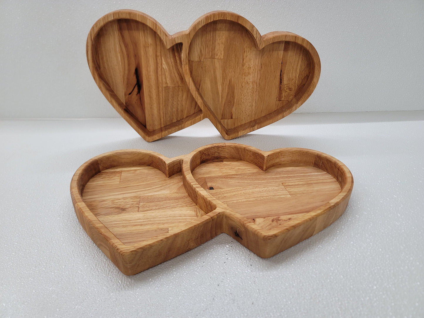 Wooden combined Hearts candy/snack dish