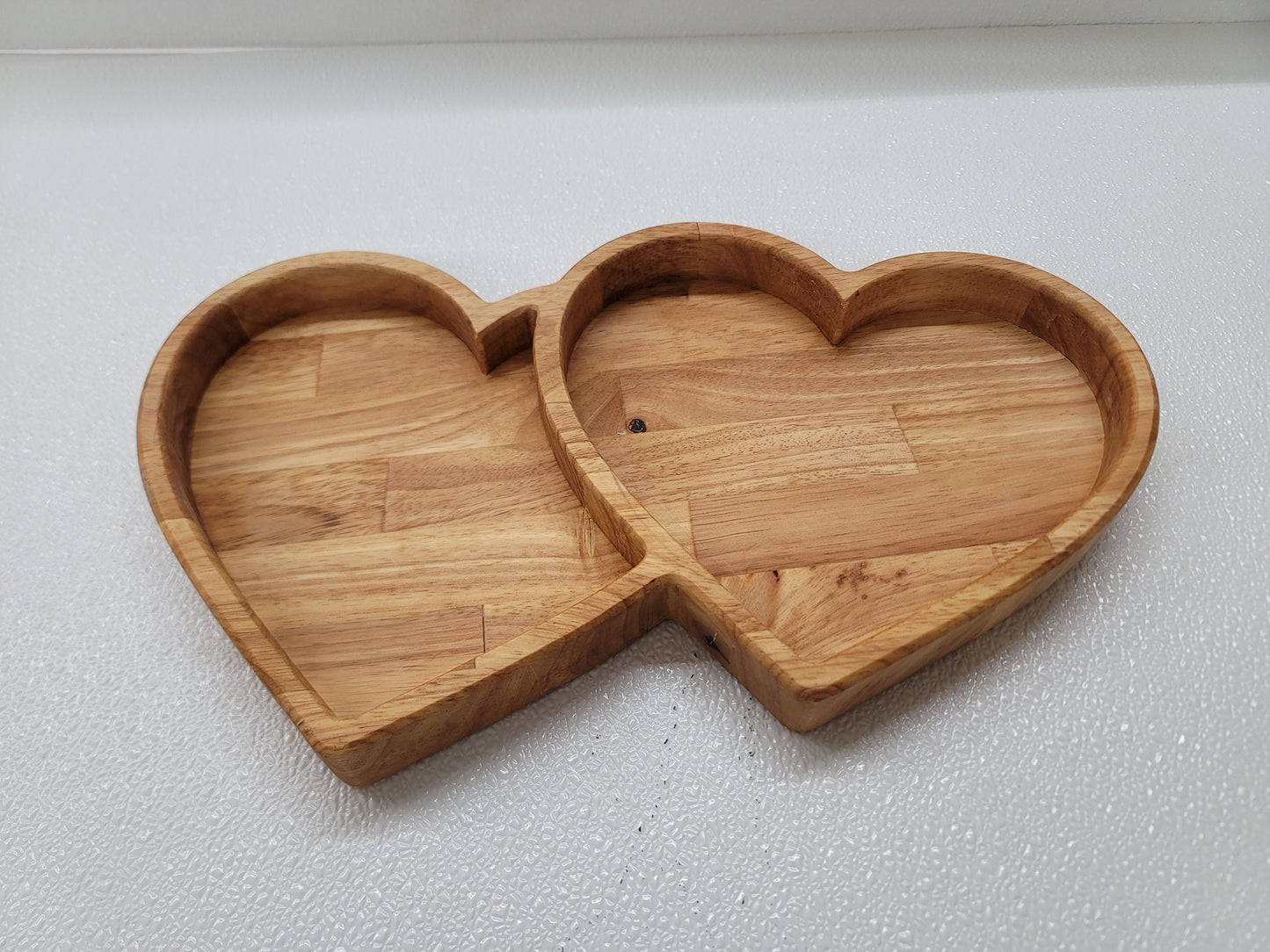Wooden combined Hearts candy/snack dish