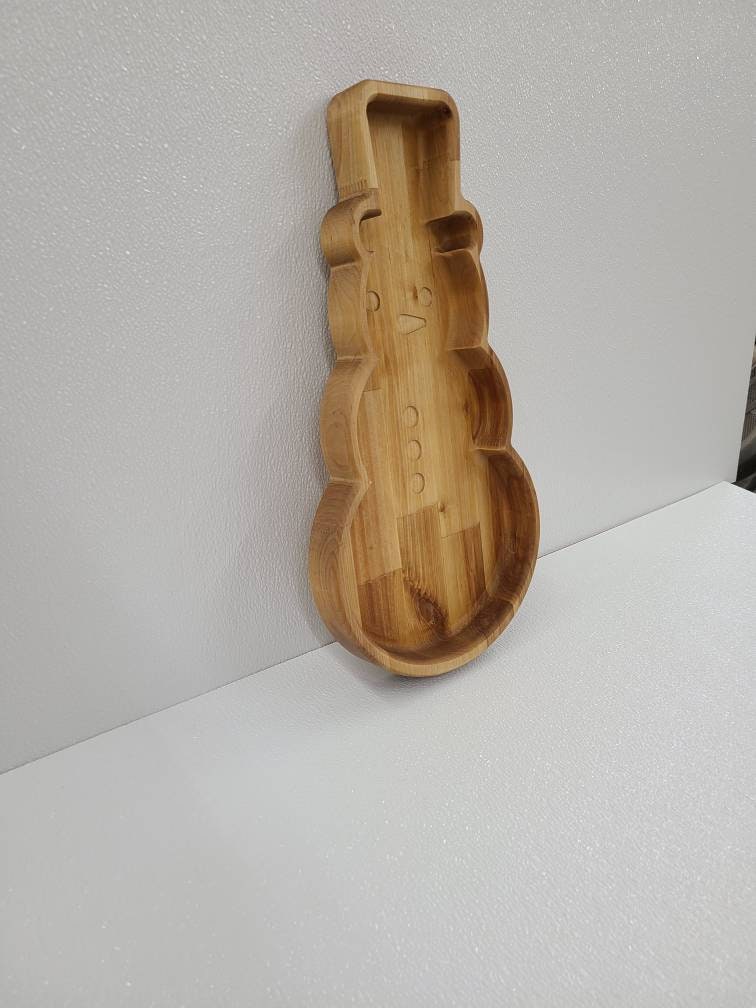 Hardwood snowman bowl