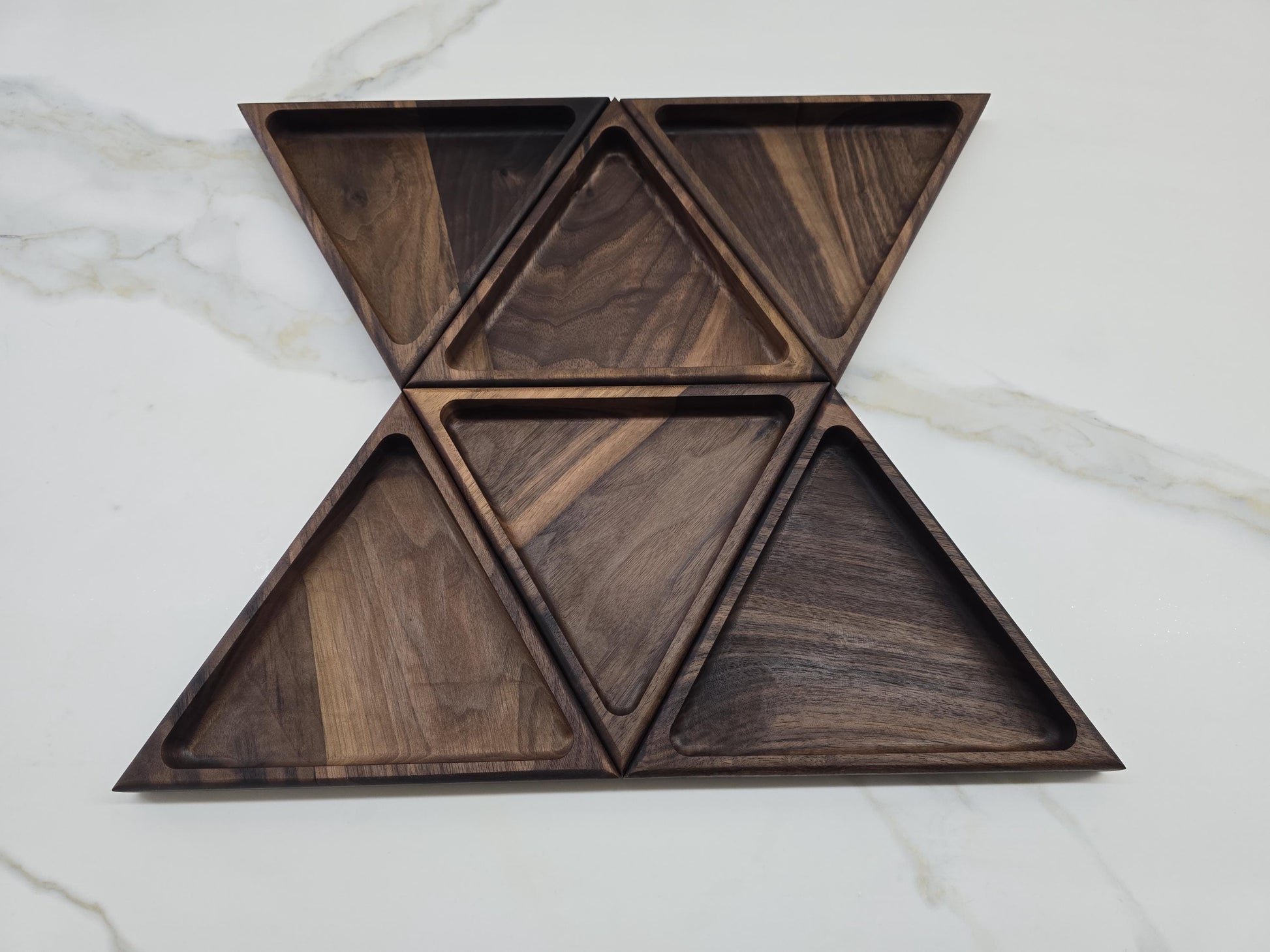 Serving triangles out of Black walnut