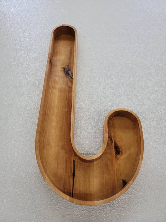 Wooden  candy cane candy dish