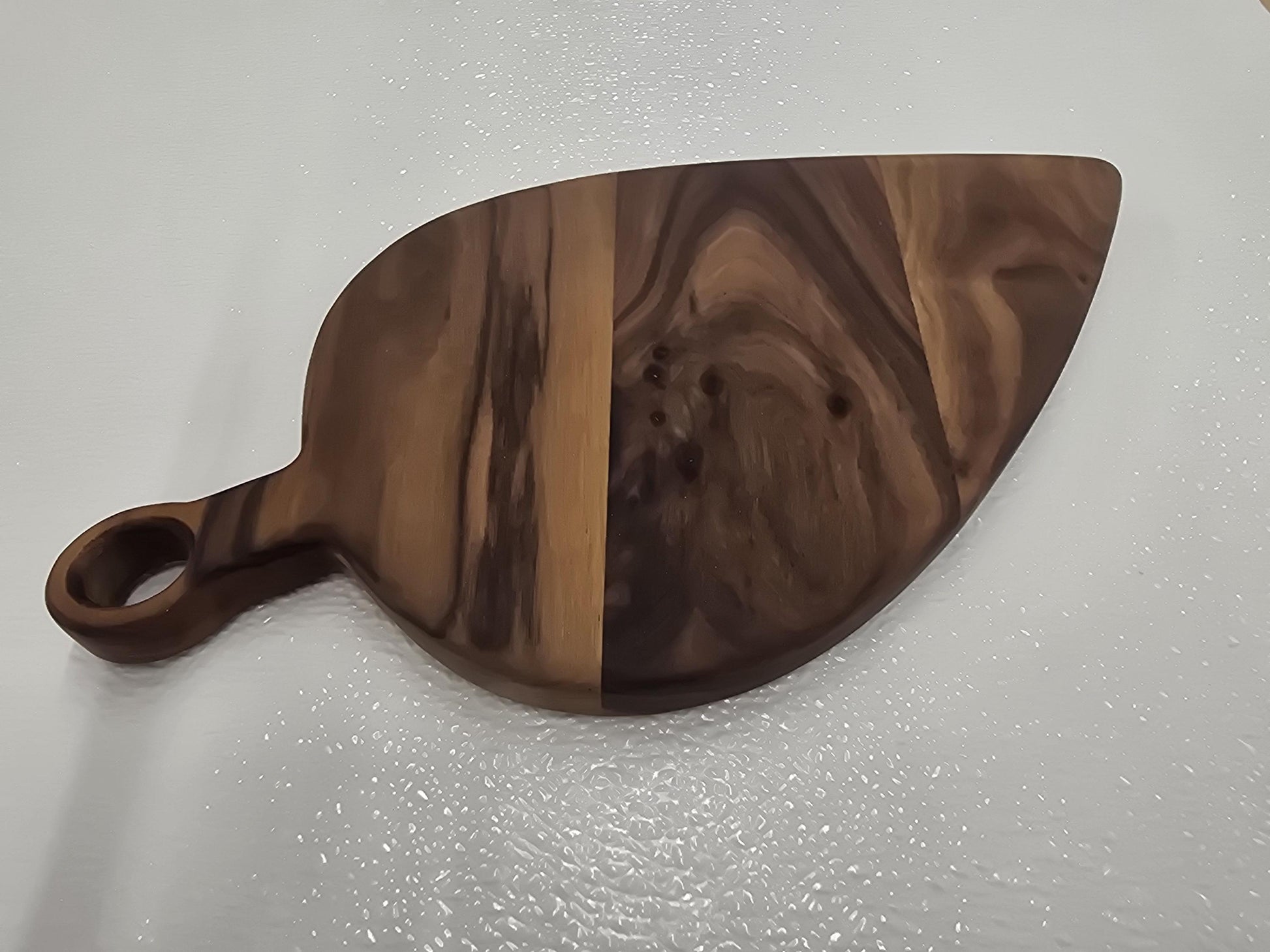 Black walnut small cutting board with handle