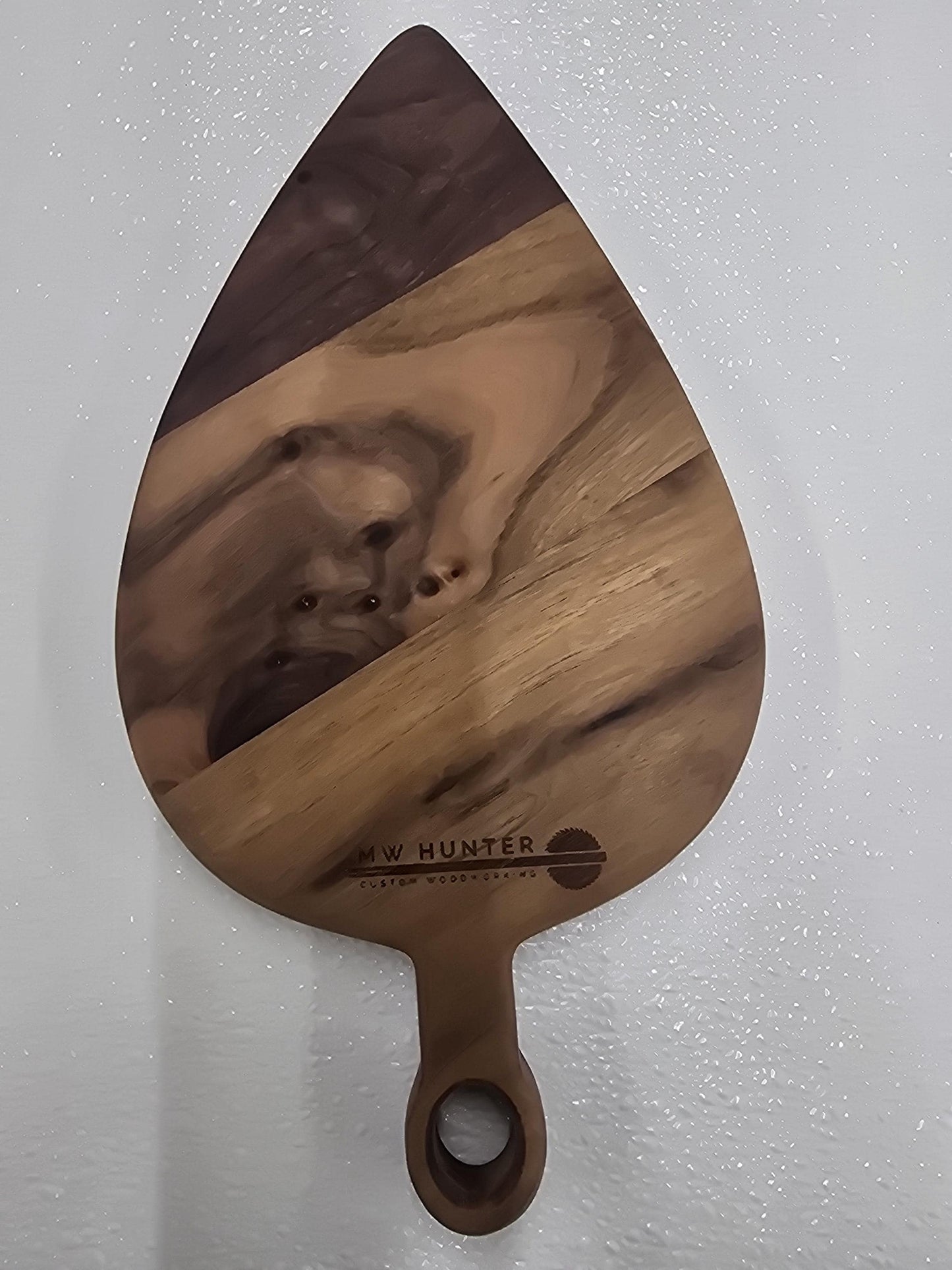 Black walnut small cutting board with handle