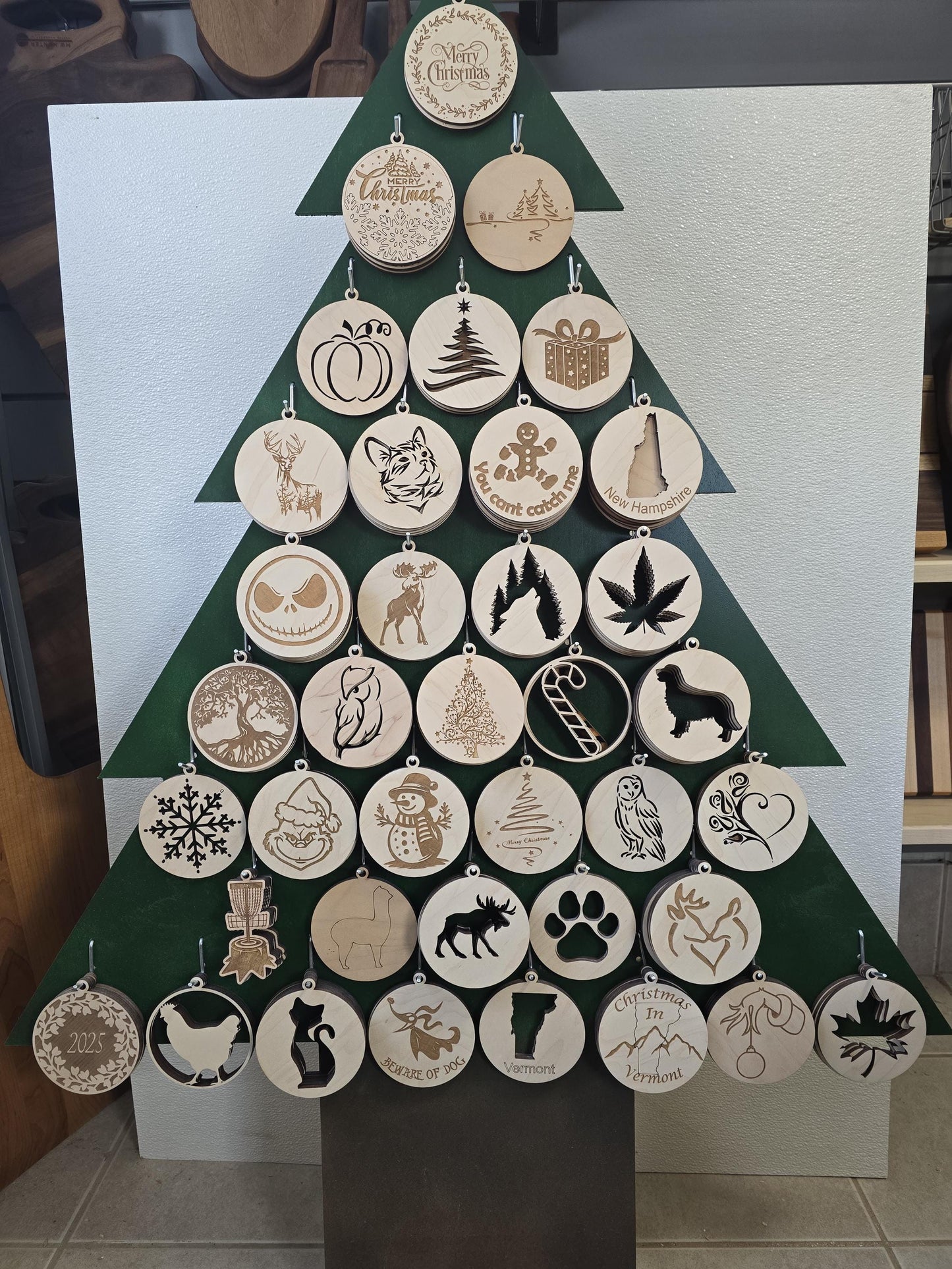 Wooden holiday ornaments