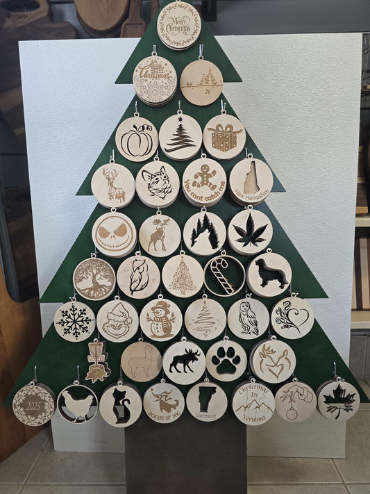 Wooden holiday ornaments