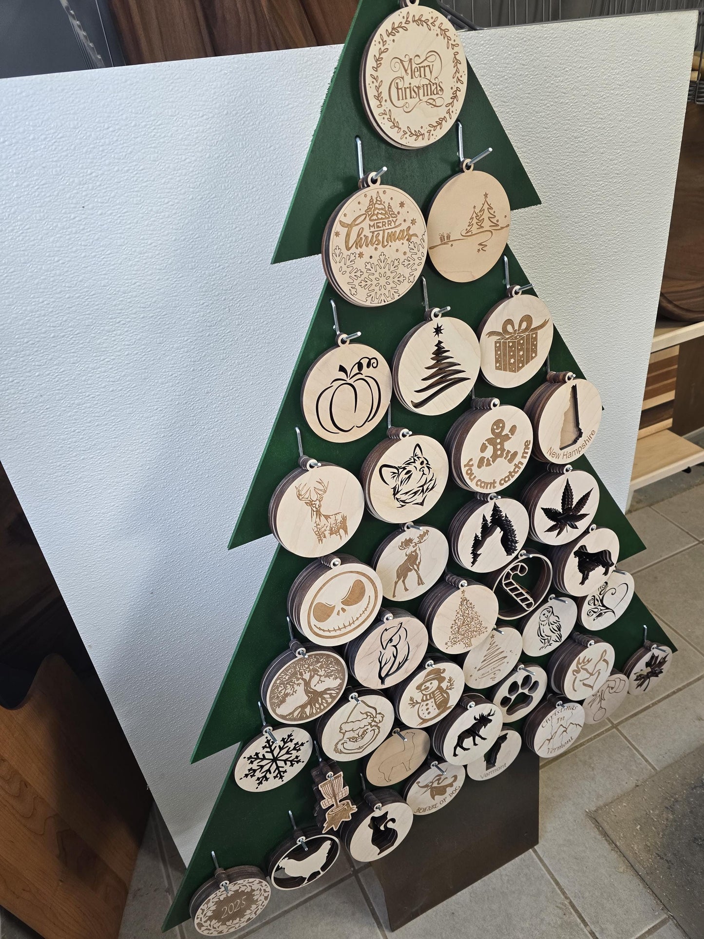 Wooden holiday ornaments