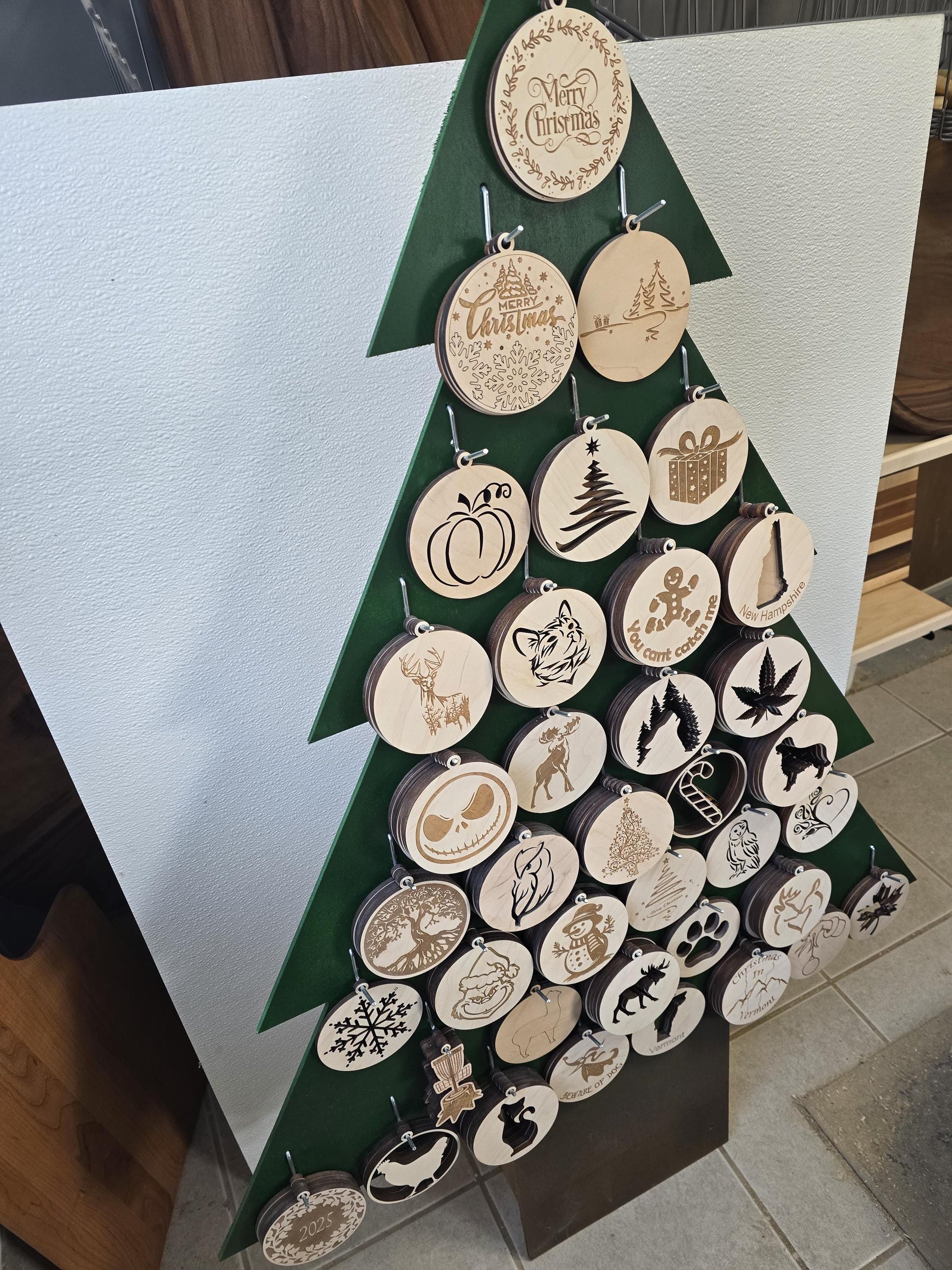 Wooden holiday ornaments